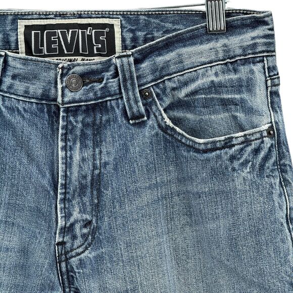 Levi's 514 Men Blue Straight Slim Jeans W32 L32 Red Tab 5 Pocket Zip 100% Cotton - Picture 4 of 10